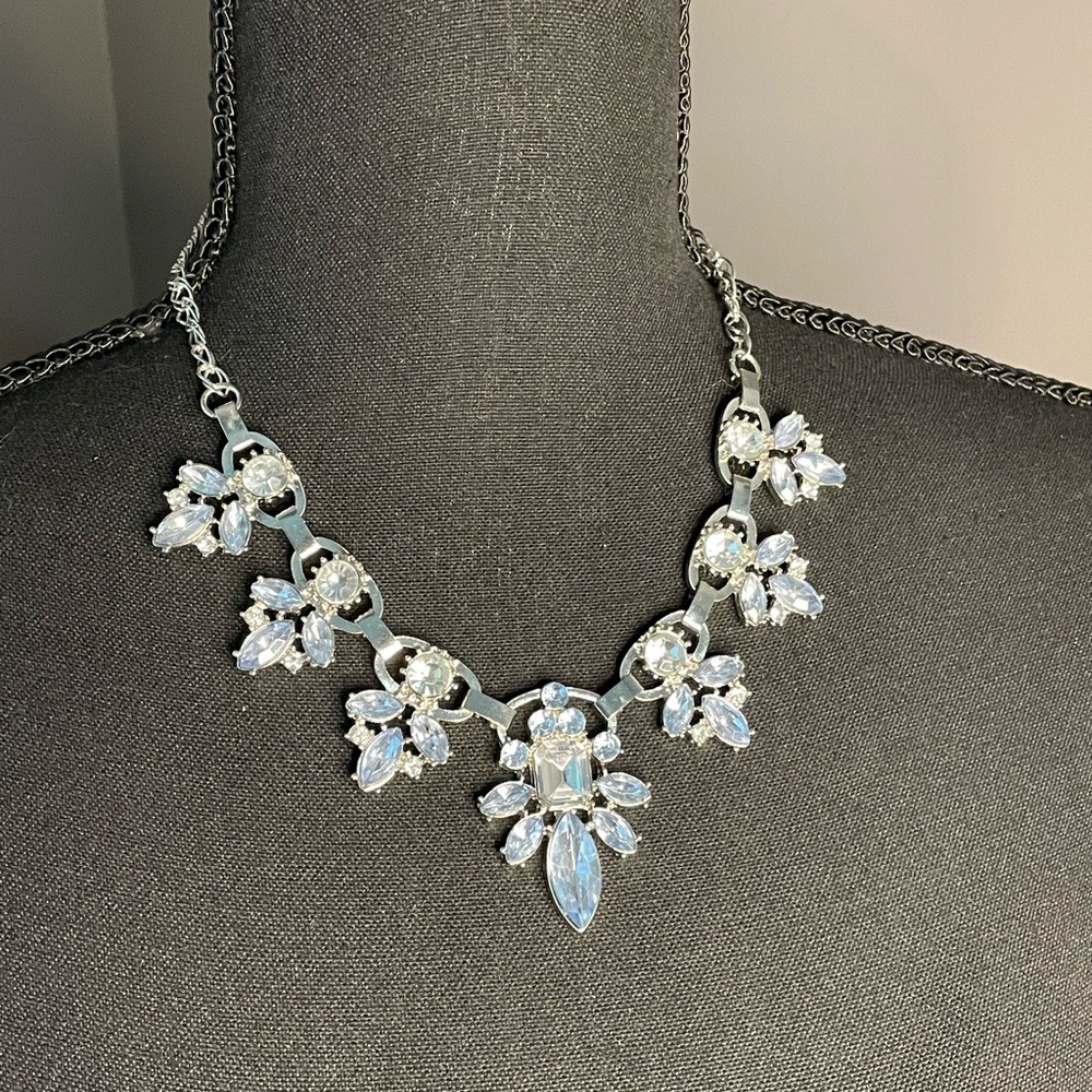 2028 Baby Blue crystal statement necklace